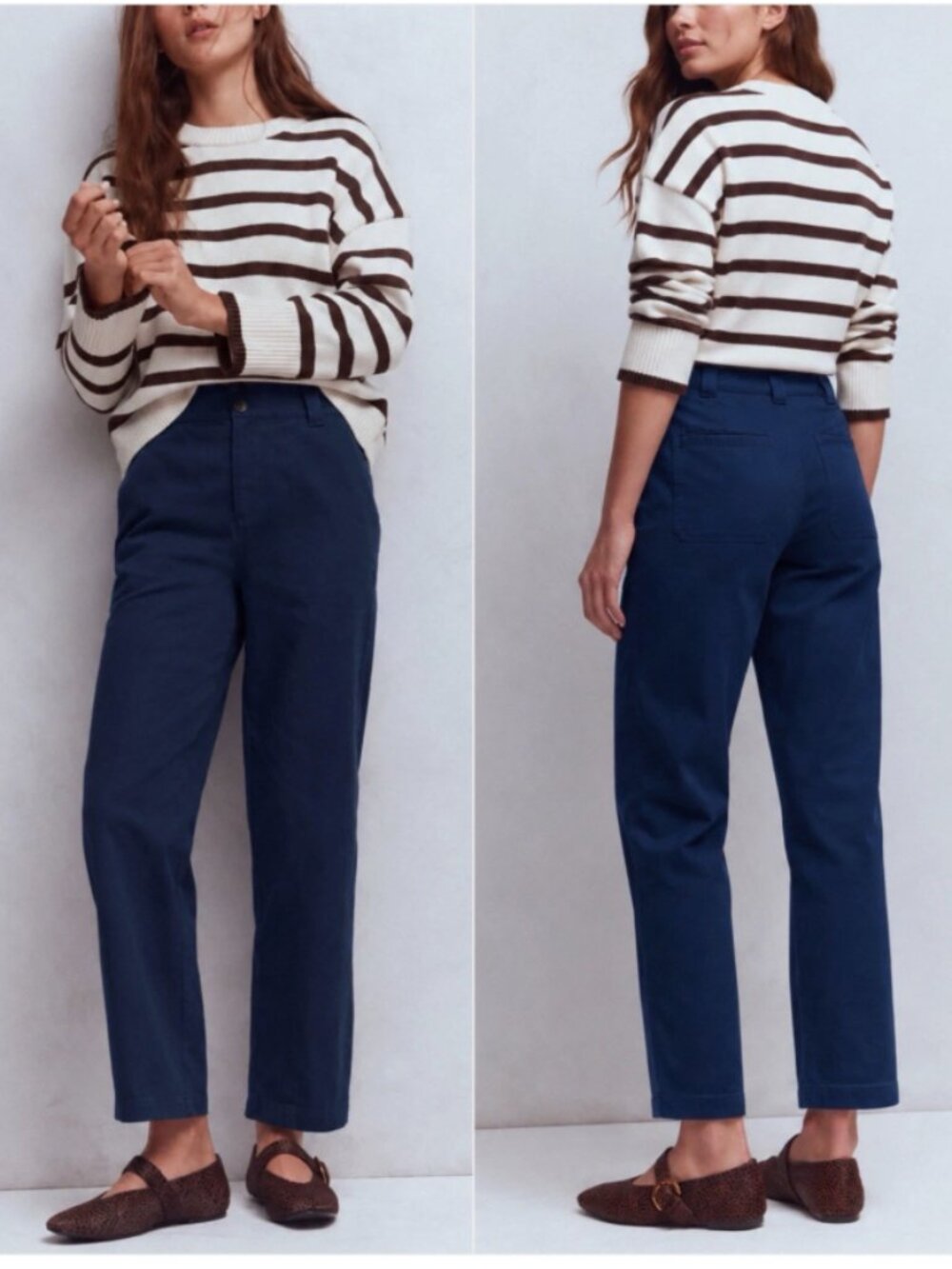 Boden Womens |US 4R/UK 8R| Navy Midrise Straight Leg Twill Chino Pants